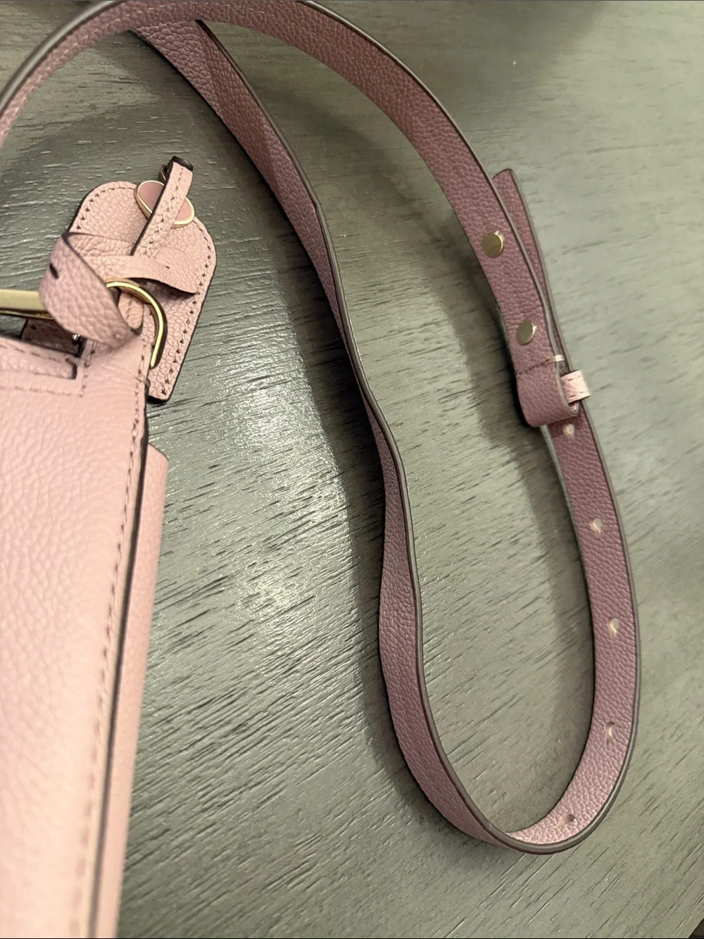Kate Spade New York Polly Pebbled Leather Crossbody Bag Pink Gold Hardware